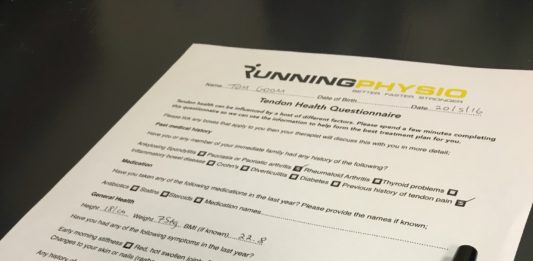 Tendinopathy - screening and action points with TendonQ