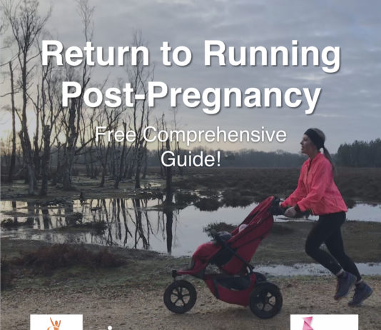 Woman running with push chair