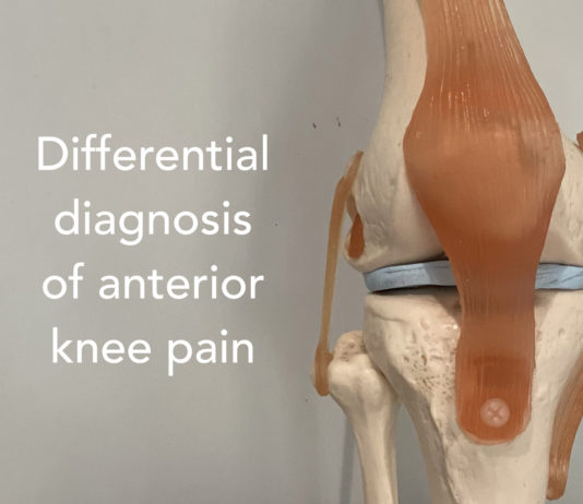 Differential diagnosis of anterior knee pain
